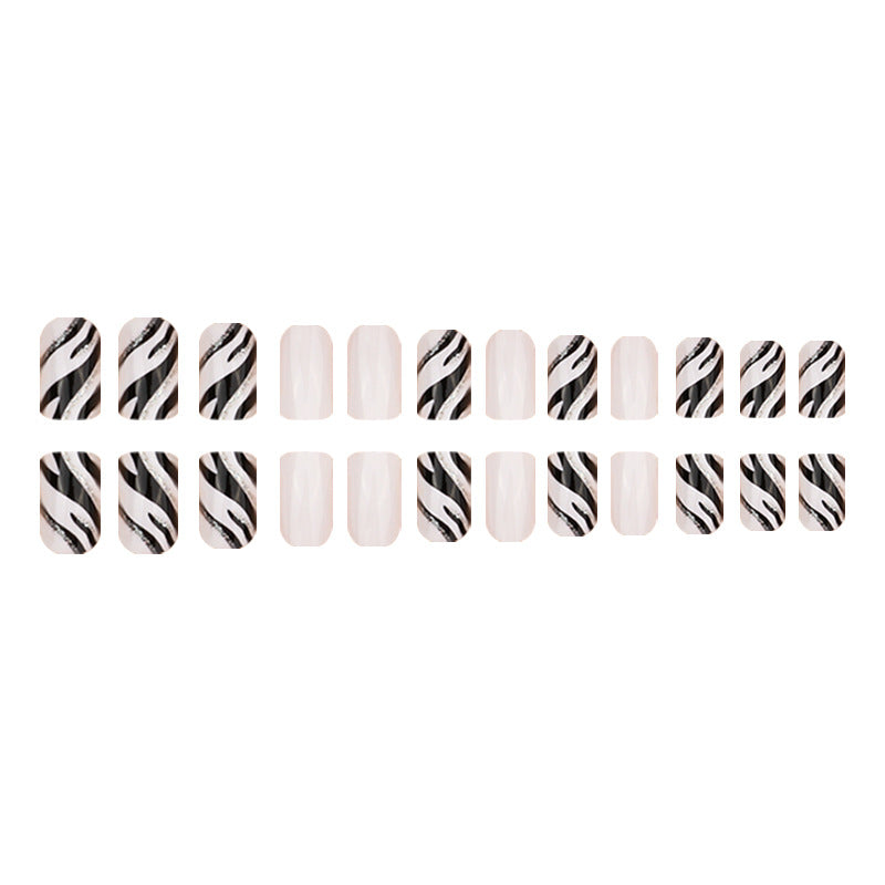 Zebra Striped Nail Art Extensions Kalsten