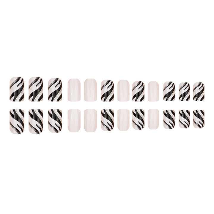 Zebra Striped Nail Art Extensions Kalsten