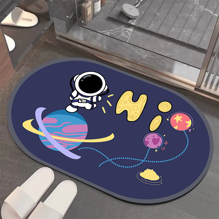 Astronaut-Themed Decorative Area Mat