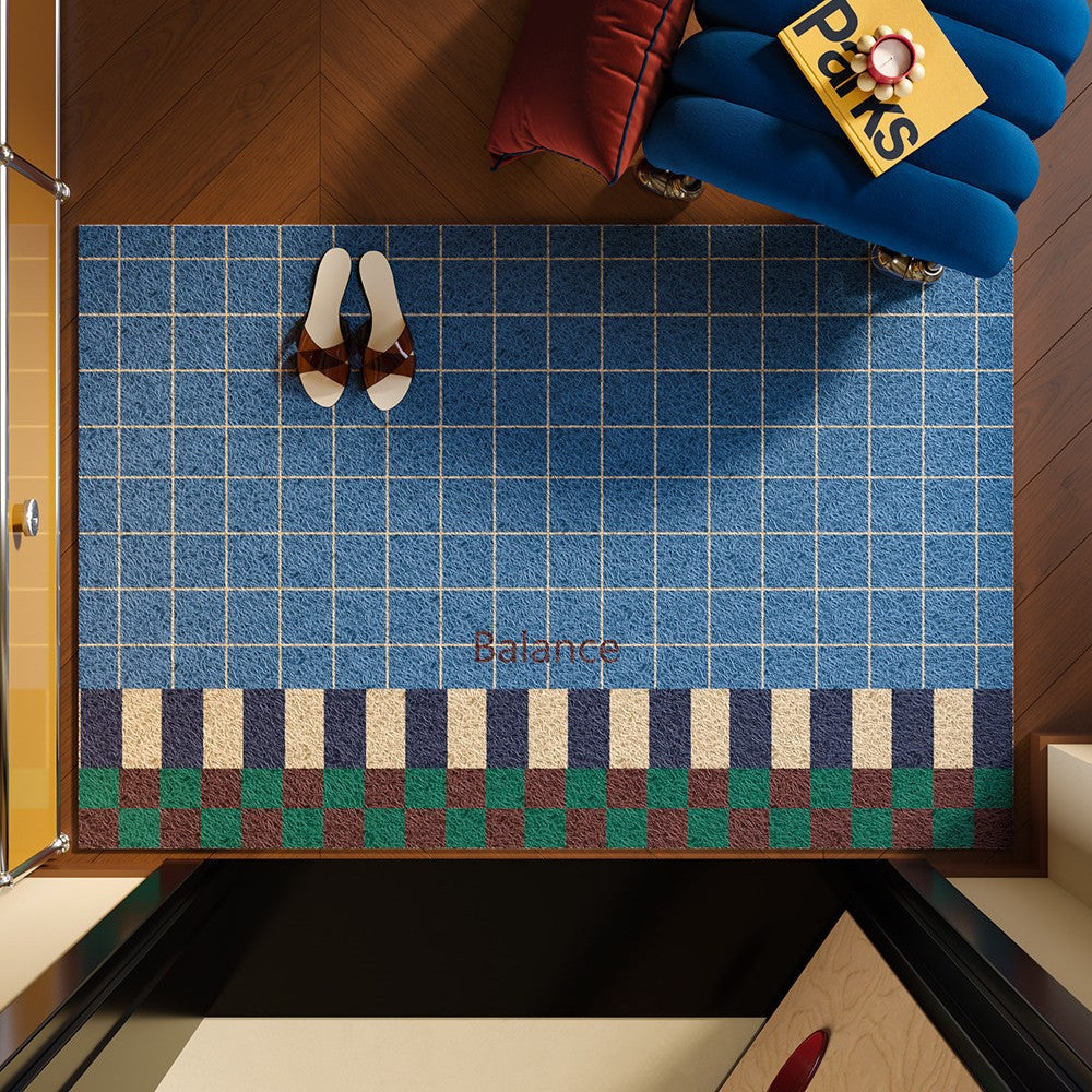Checkerboard Patterned Entrance Mat