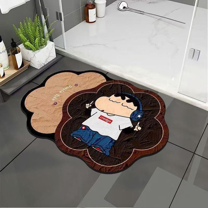 Cartoon-Themed Plush Bath Mat