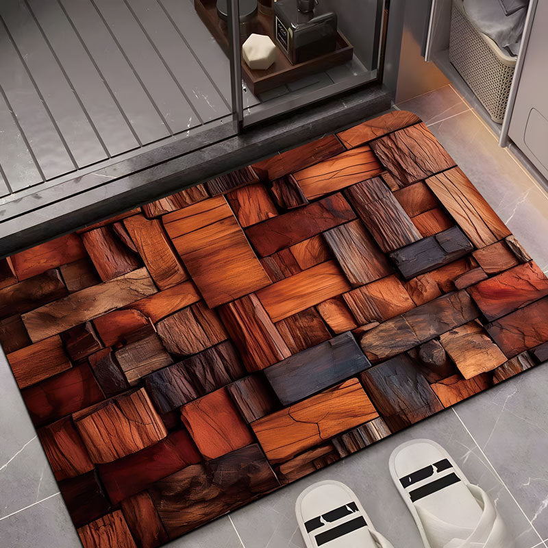Decorative Wood Grain Area Mat Kalsten