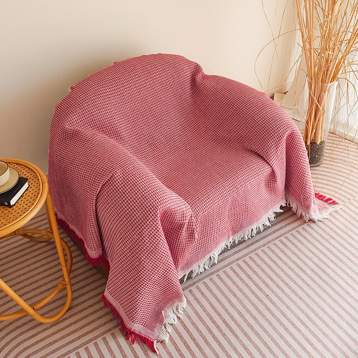 Cozy Waffle Weave Throw Blanket