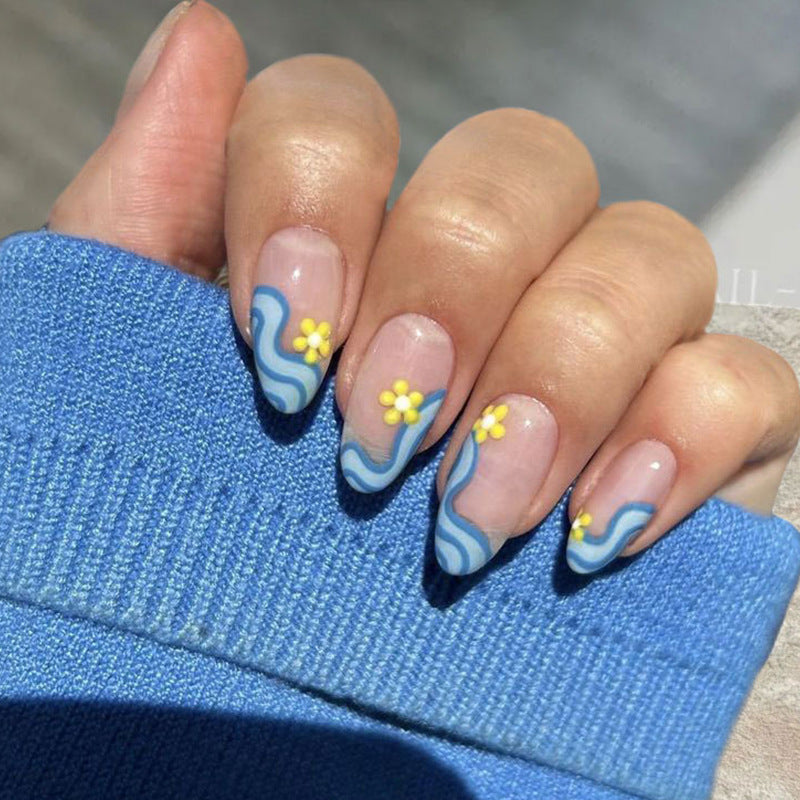 Artistic Floral Press-On Nails