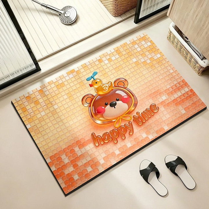 Playful Dog-Themed Bathroom Mat