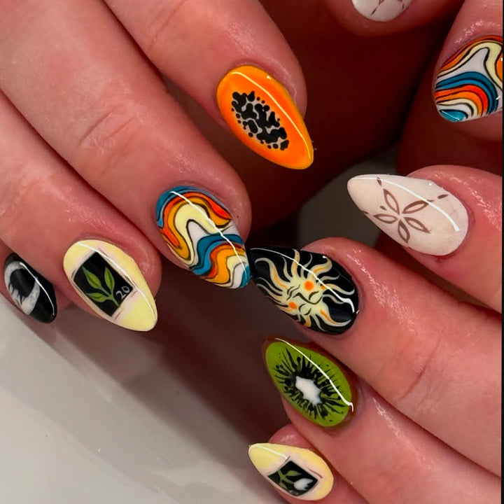 Creative Nail Art with Abstract Design Kalsten
