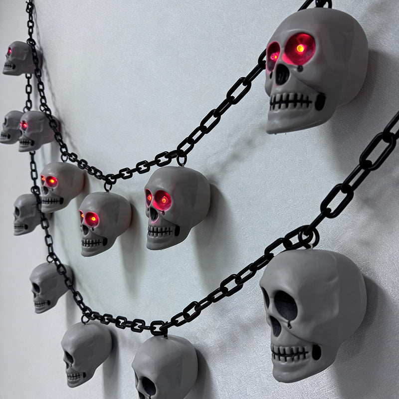 Creepy Halloween string lights with skulls