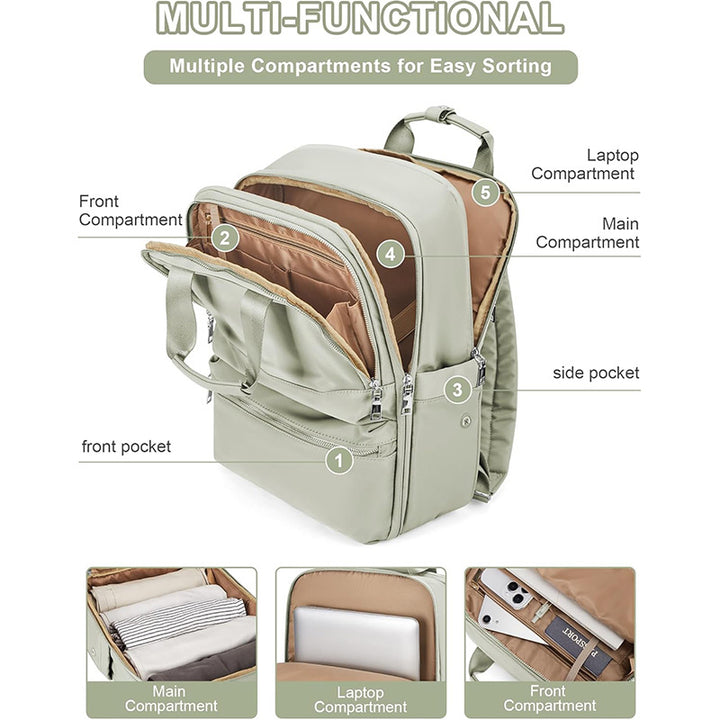 Travel backpack with integrated laptop compartment and organizer Kalsten