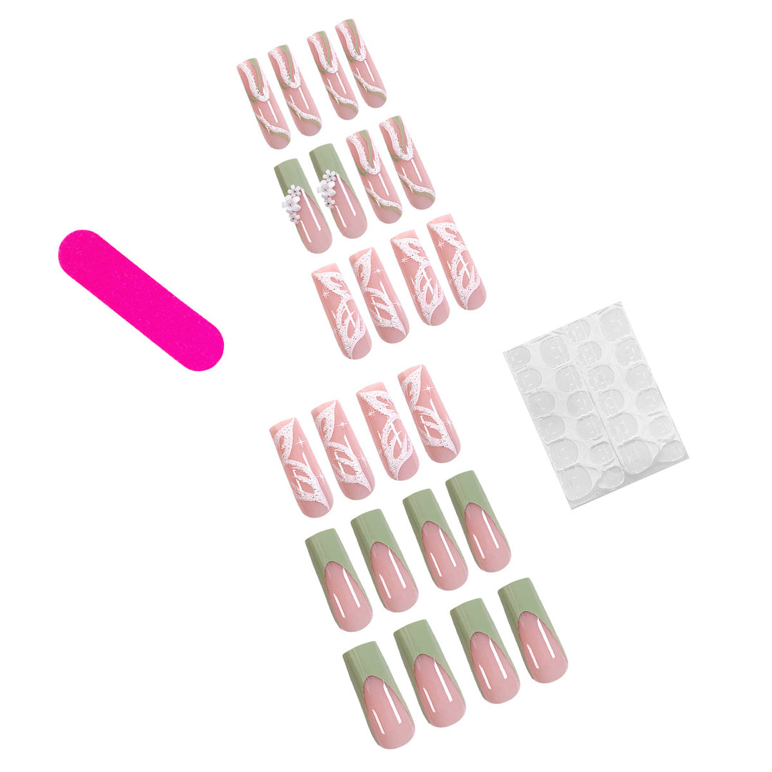 Elegant artificial nails with floral designs Kalsten