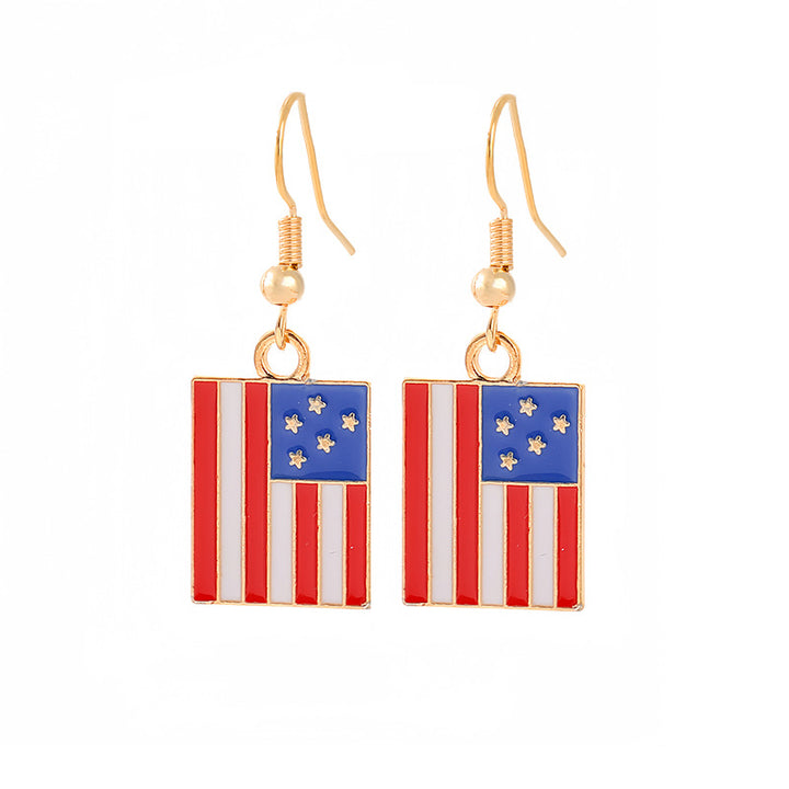 Women's nan patriotic horseshoe enamel dangle earrings with star-accented design and fishhook findings Kalsten