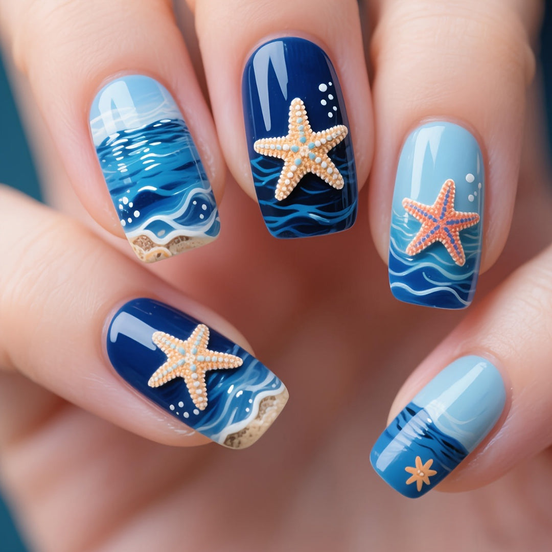Artificial Nail Design Set with Maritime Motif Kalsten