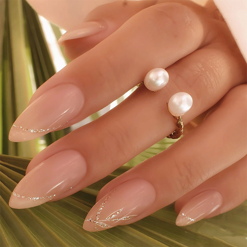 Elegant Stiletto Press-On Nail Set with Pearl Accent Designs Kalsten