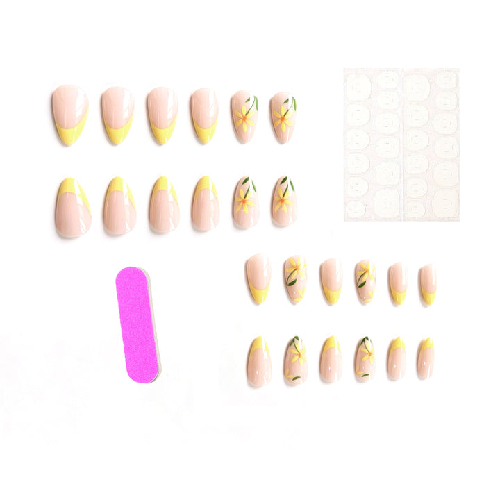 Floral French Tip Nail Art Kalsten