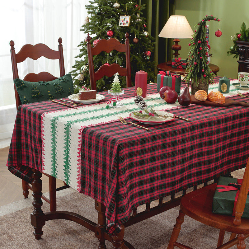 Festive Plaid Dining Tablecloth