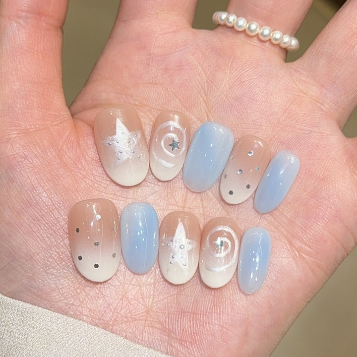 Artificial Nail Tips in Sparkling Star Design Kalsten
