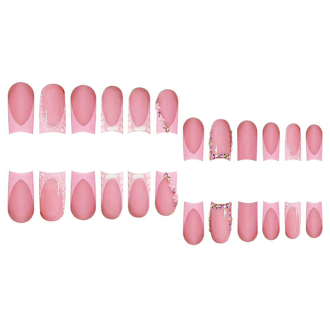Decorative Press-On Nails with Rhinestone Accents Kalsten