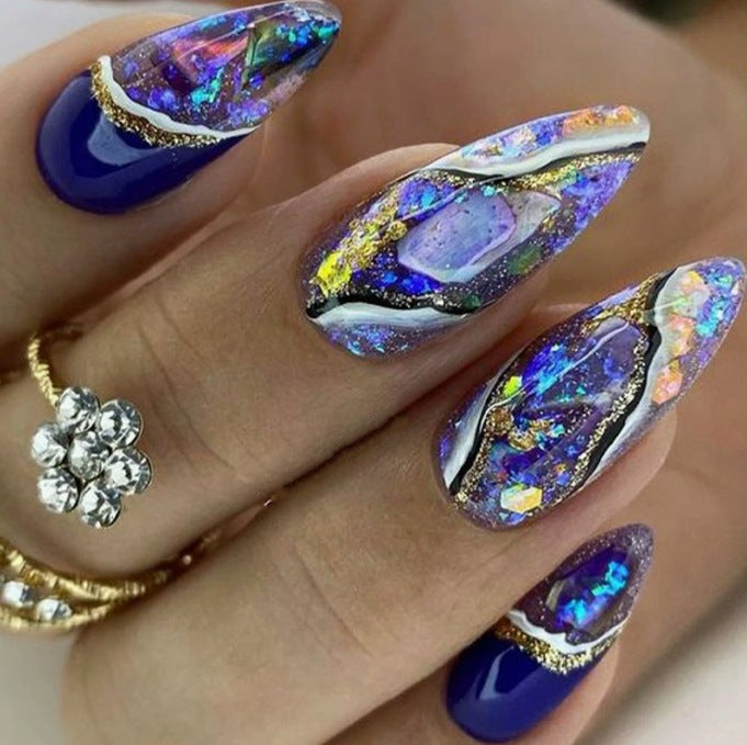 Artistic Gemstone Nail Art Kalsten