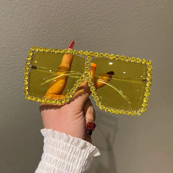 Women's Oversized Sunglasses with Sparkling Rhinestone Frame Kalsten