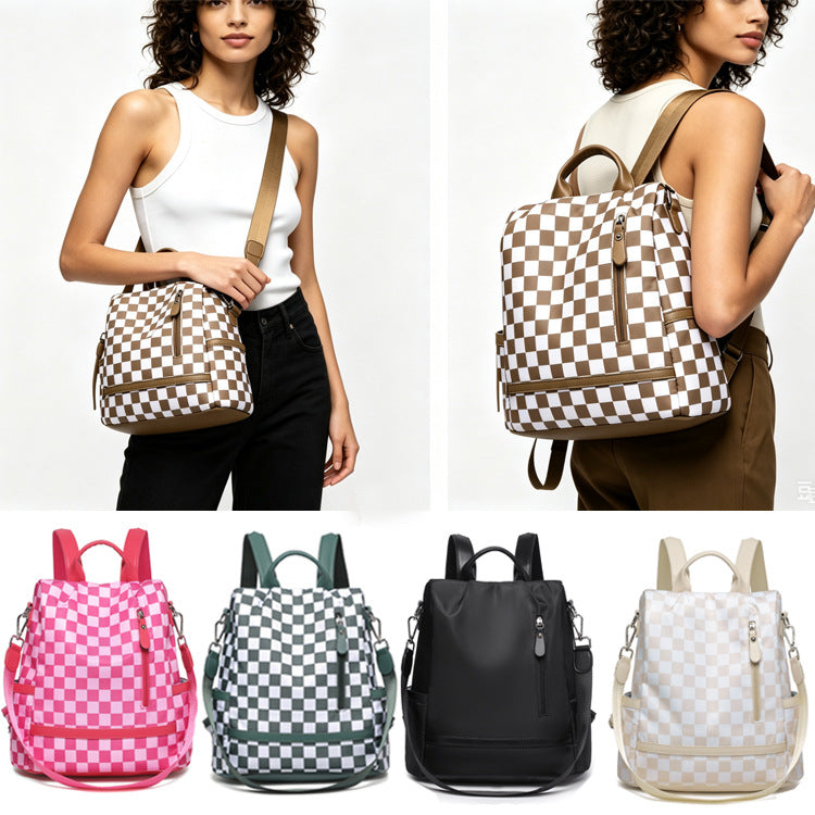 Stylish Checkered Backpack Kalsten