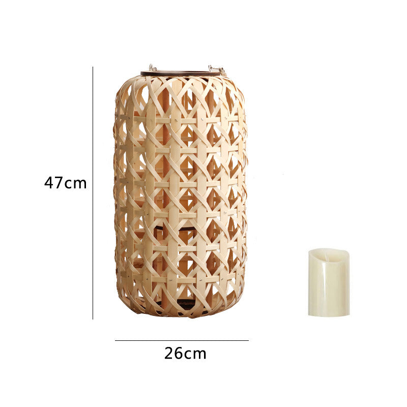 Elegant lantern made of handwoven natural material Kalsten