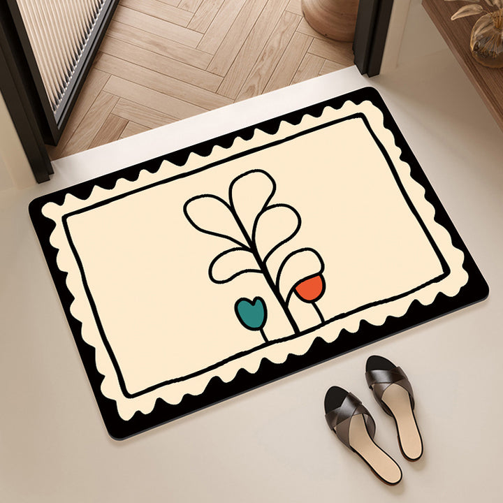 Decorative Floral Print Bath Mat Kalsten
