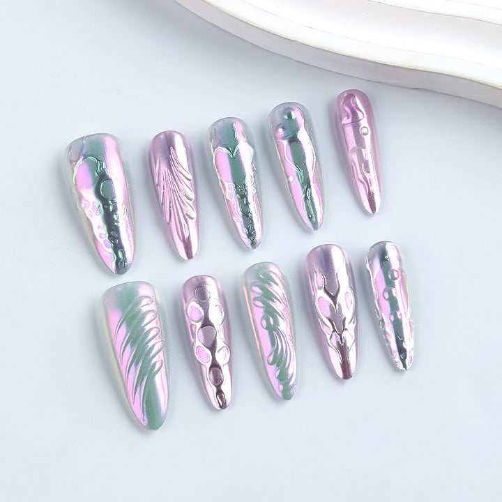 Artistic Metallic Gel Nail Art Design Kalsten