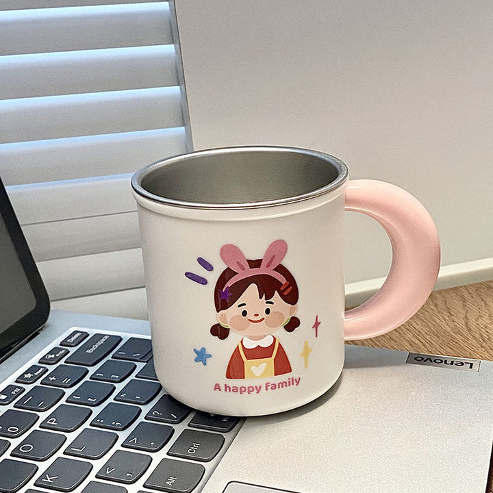 Stainless steel mug with funny family motif Kalsten