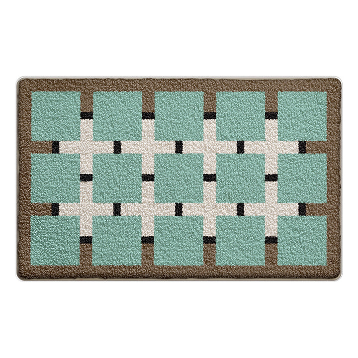 Plush Geometric Bath Mat Kalsten