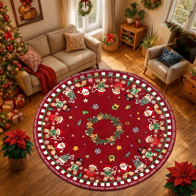 Holiday-Themed Round Area Rug
