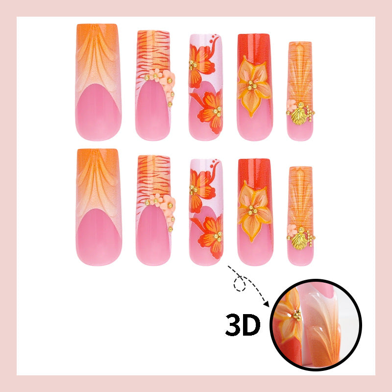 Nail set with floral and fruity decorations Kalsten