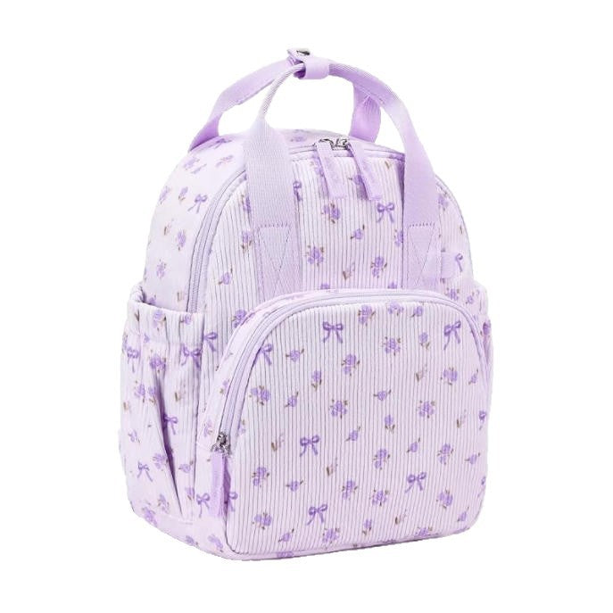 Floral Print Corduroy Backpack Kalsten