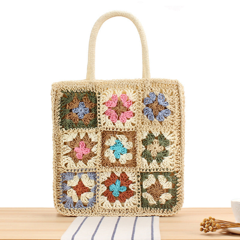Hand-knotted tote bag with floral inspiration design Kalsten
