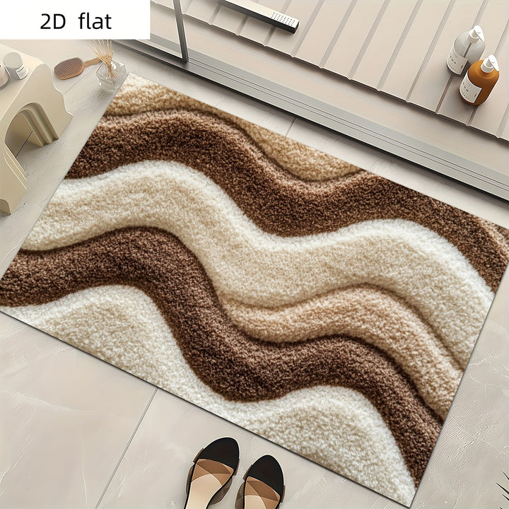 Soft Textured Abstract Pattern Bath Mat