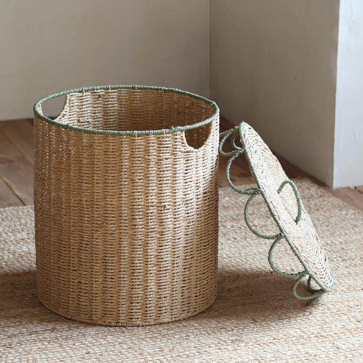 Handmade storage basket with lid Kalsten