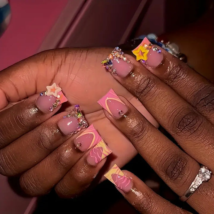 Decorative 3D Themed Press-On Nail Art Kalsten