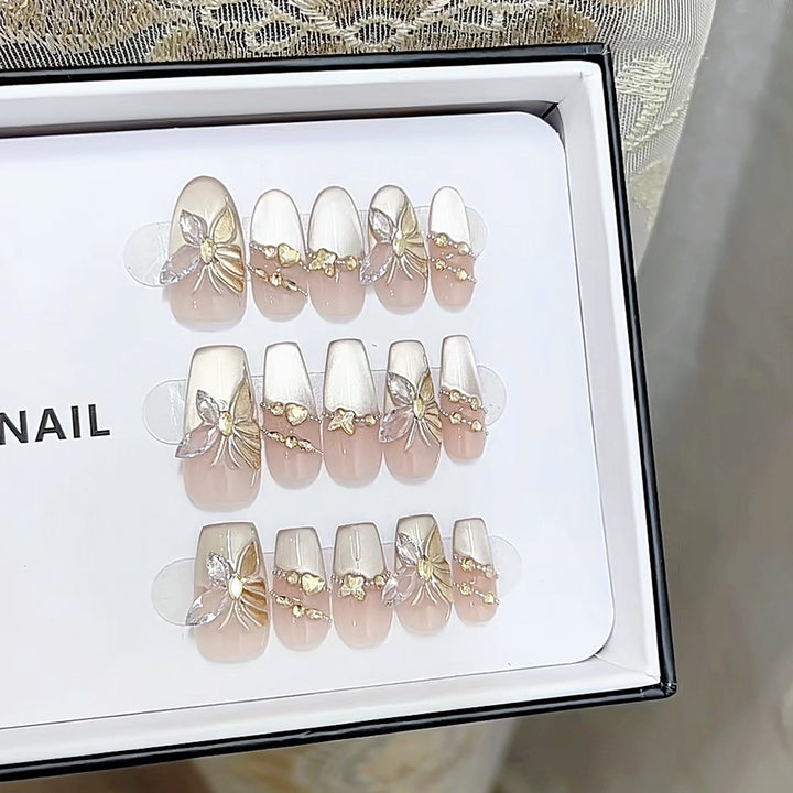 Butterfly-Inspired Luxury Press-On Nail Set Kalsten