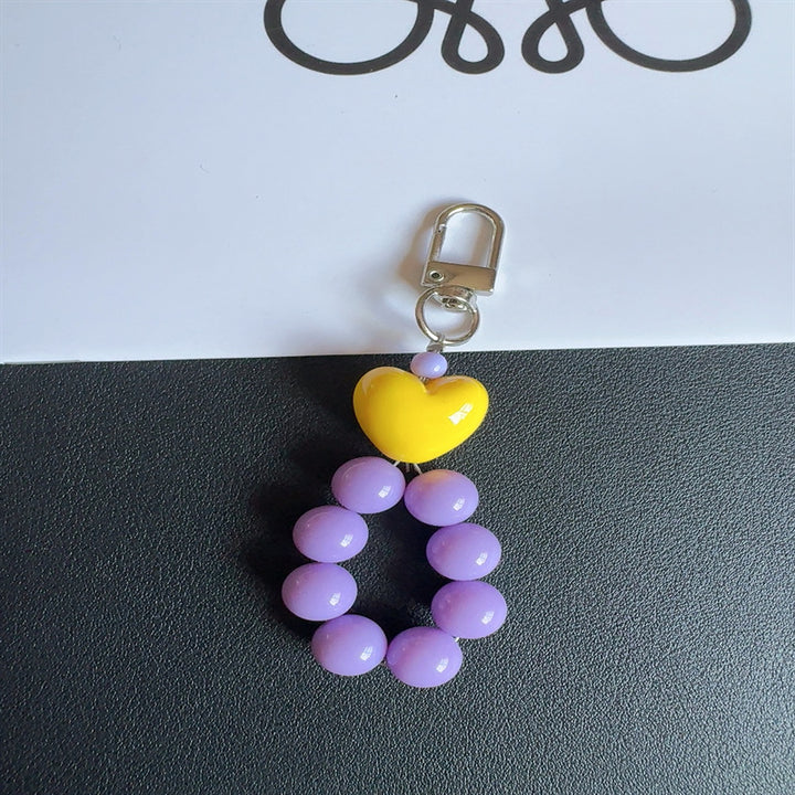 Charming Heart-Shaped Beaded Keychain Kalsten