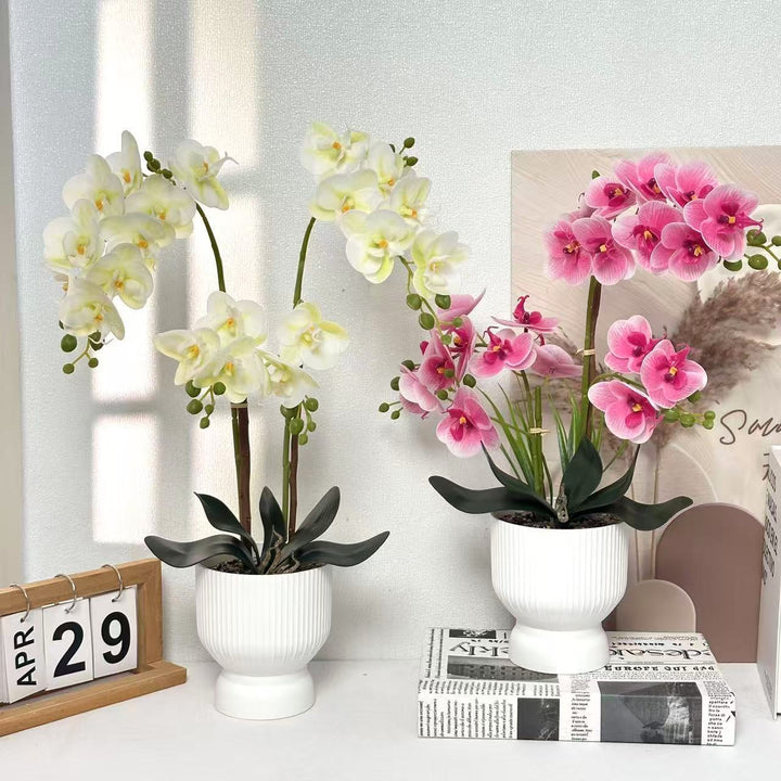 Elegant Faux Orchid Arrangement for Decorative Display
