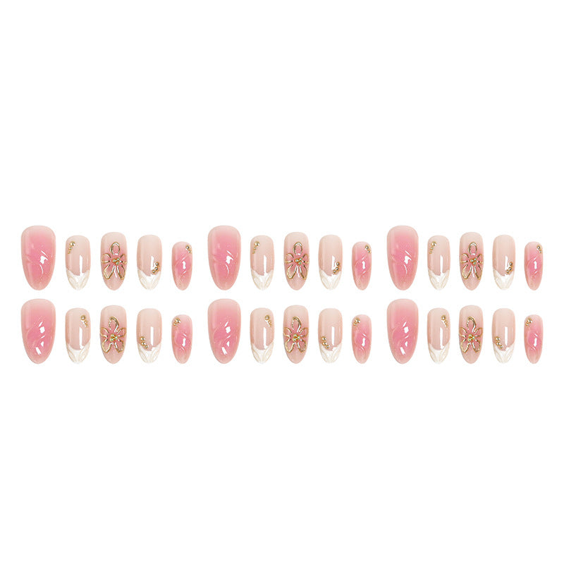 Nail set with elegant floral and glitter elements Kalsten
