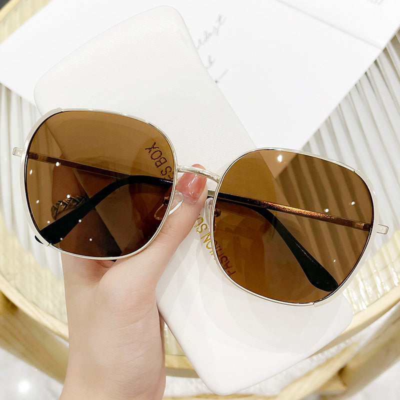 Women's large square sunglasses with high-quality metal frame Kalsten