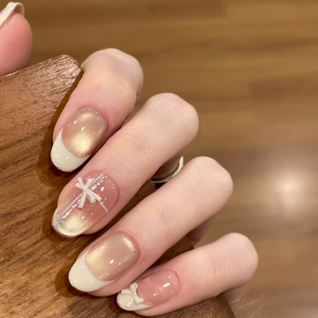 Elegant Artificial Nail Art with Delicate Floral Designs Kalsten