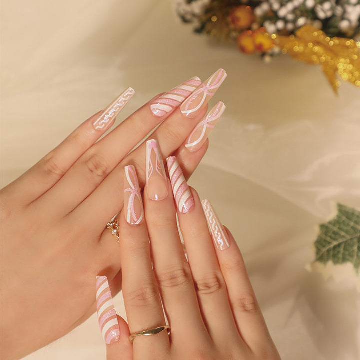 Translucent artificial nails with delicate patterns Kalsten