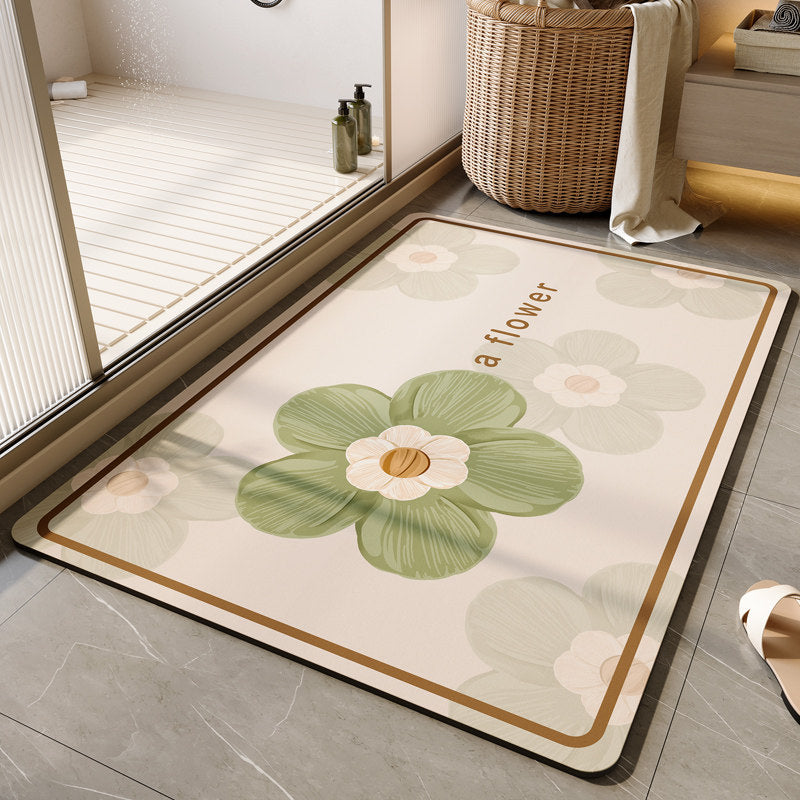 Decorative Floral Bath Mat Kalsten