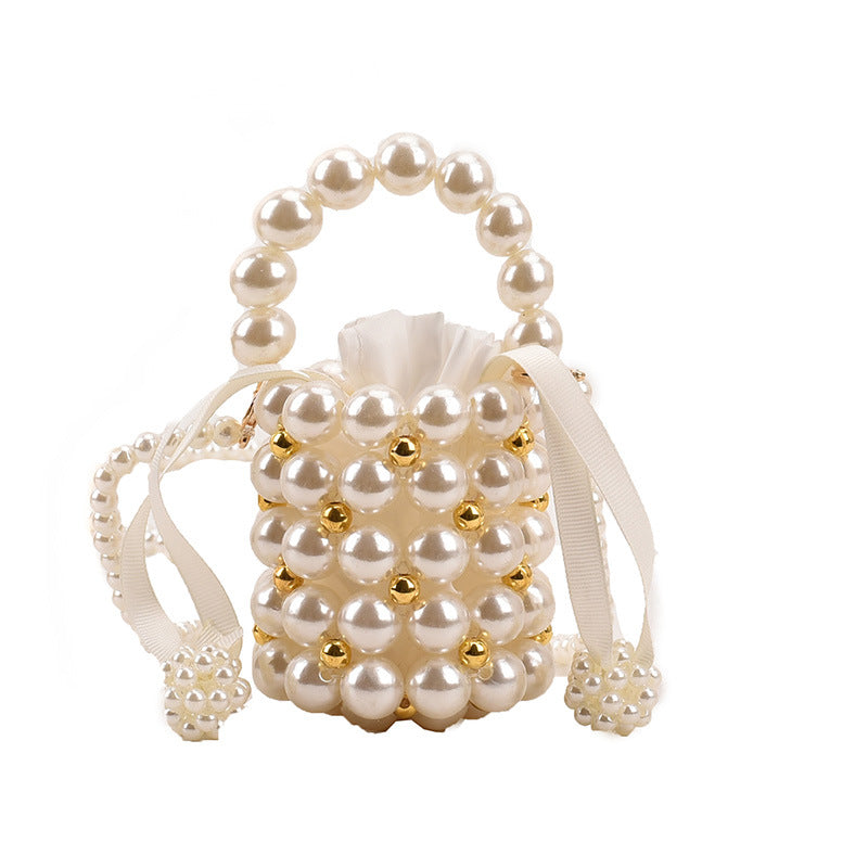 Stylish Pearl-Embellished Evening Handbag