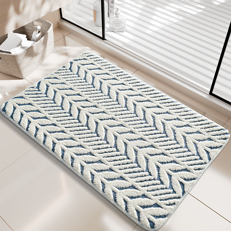 Soft and Cozy Herringbone Bath Mat Kalsten