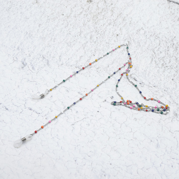 Vibrant Multi-Colored Beaded Eyewear Chain Kalsten