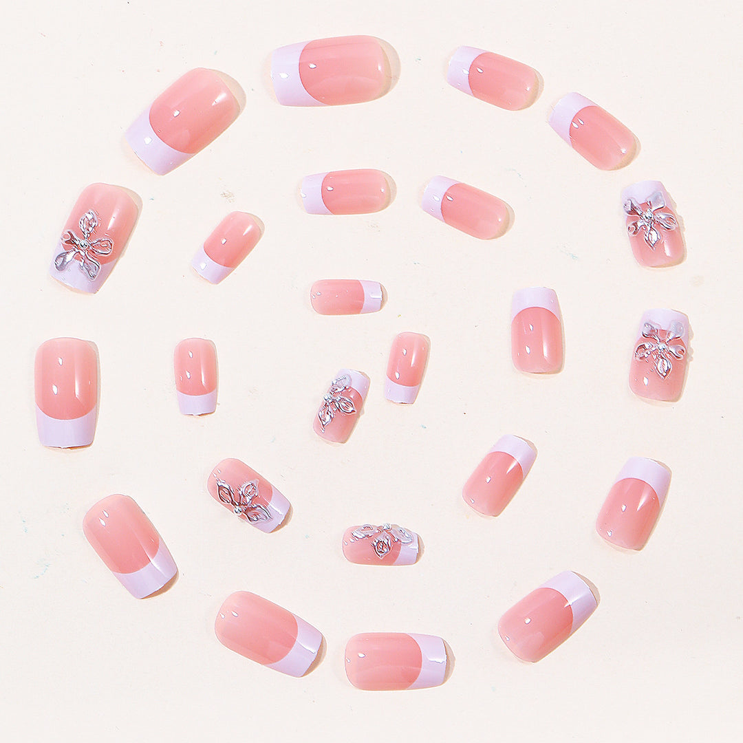 Decorative Floral French Tip Nail Art Kalsten