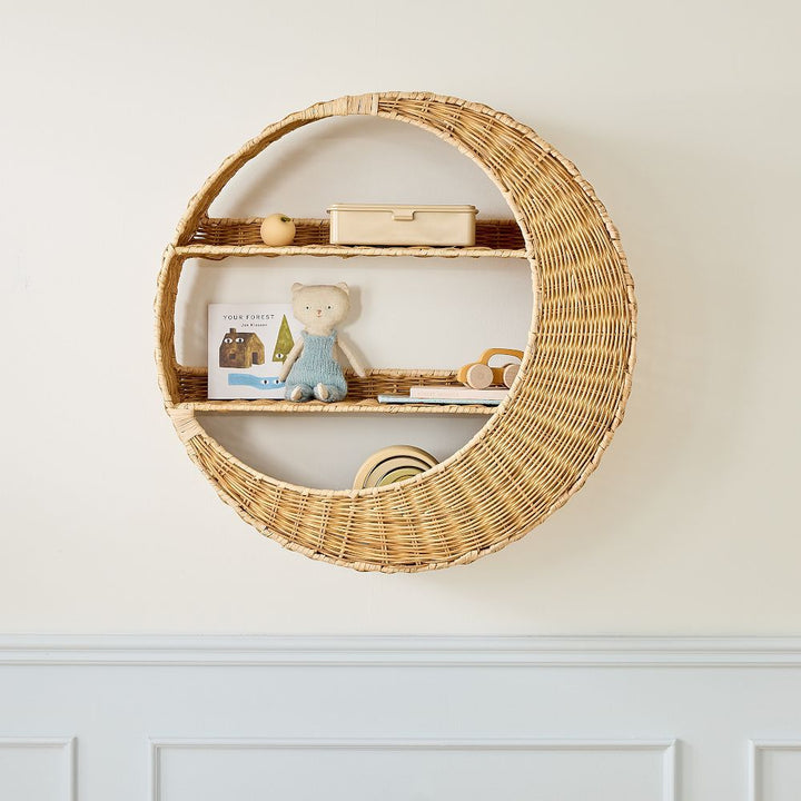Wall shelf made of handcrafted willow material Kalsten