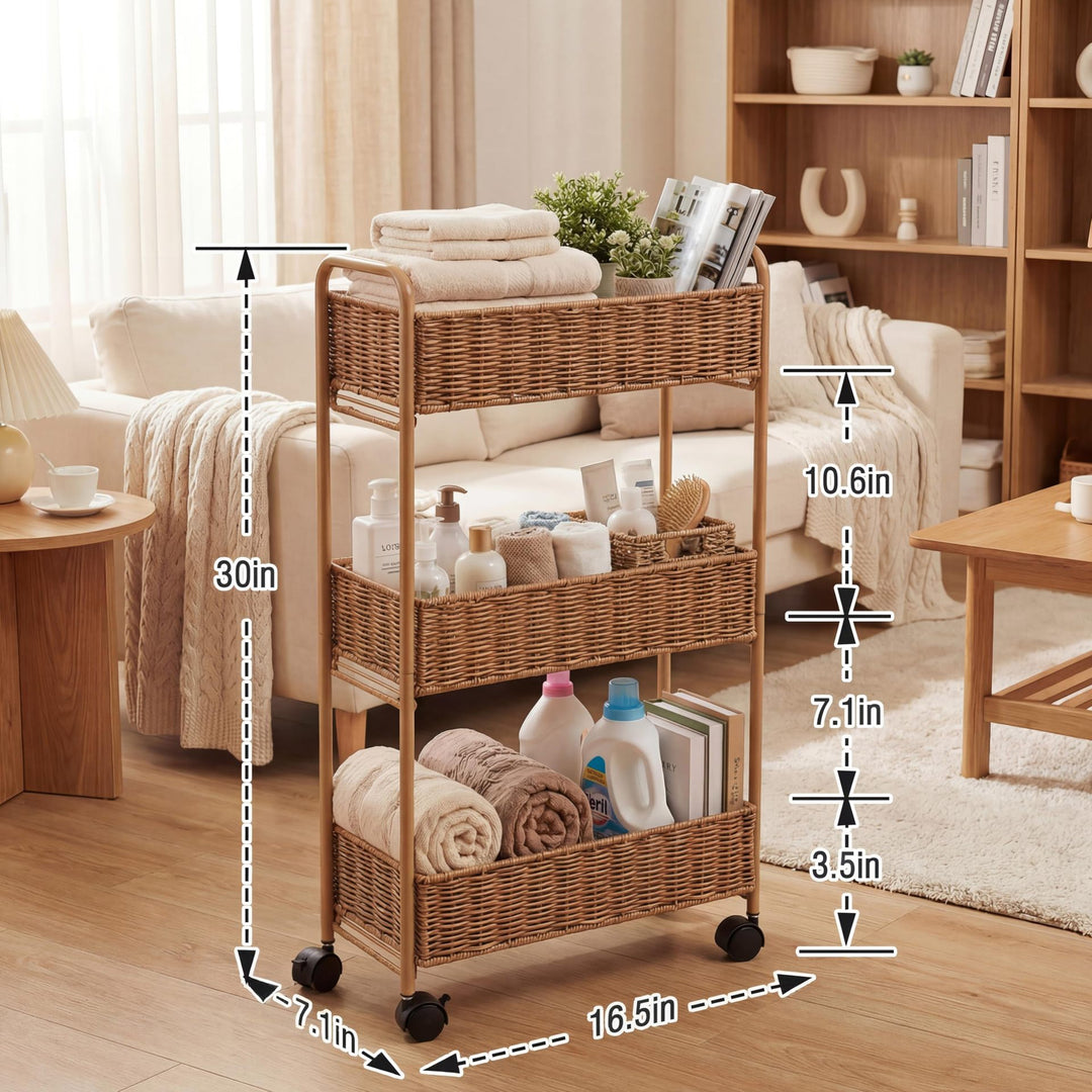 Elegant Storage Basket Made of Natural Rattan Kalsten
