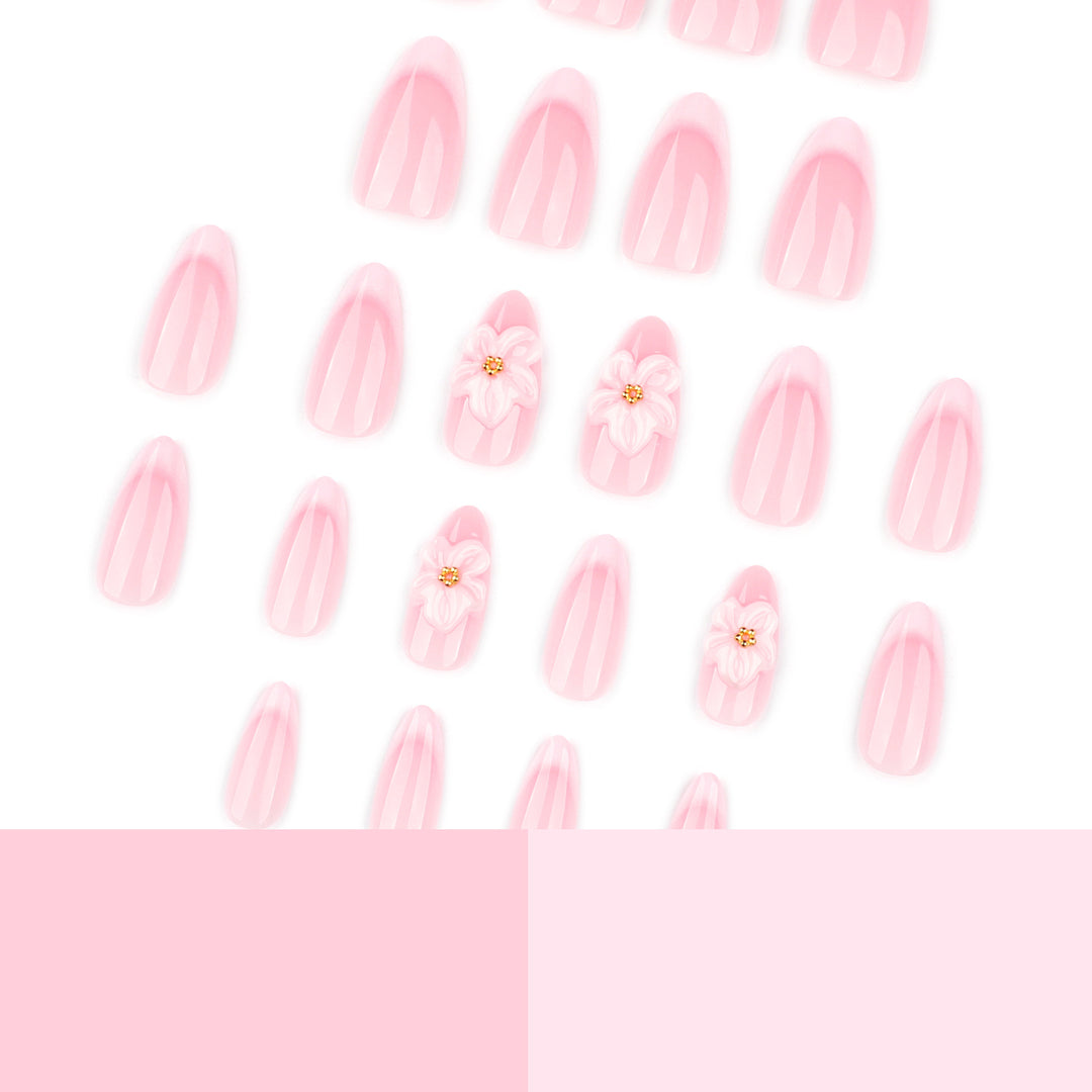 Artistic acrylic nails with elegant flower designs Kalsten